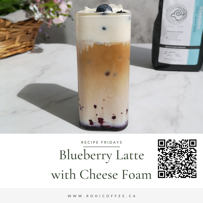 Blueberry Cafe Latte with Cheese Foam